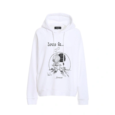 Shop Dsquared2 Love Is Forever Print Sweatshirt In White