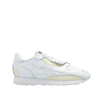Shop Maison Margiela Leather And Fabric Sneakers In White