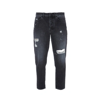Shop Marcelo Burlon County Of Milan Distressed Denim Jeans In Gray