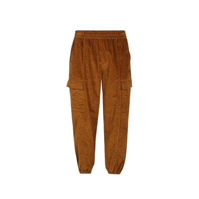 Shop Marcelo Burlon County Of Milan Velvet Pants In Brown