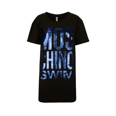 Shop Moschino Swim Logo T-shirt In Black
