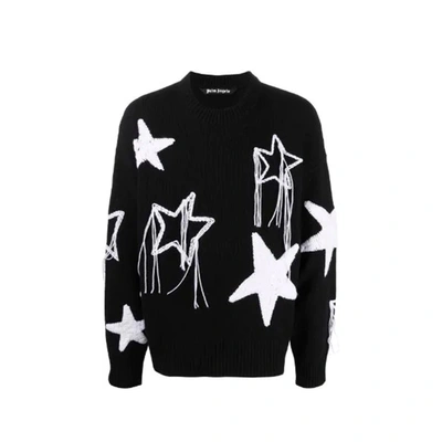 Shop Palm Angels Wool Star-embellished Sweater In Black