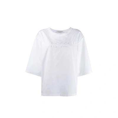 Shop Philosophy Di Lorenzo Serafini Philosophy Oversized Logo T-shirt In White