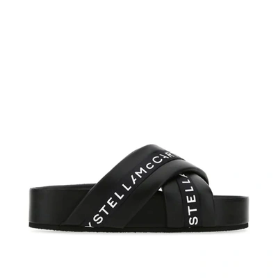 Stella Mccartney Logo Slippers Women In Black