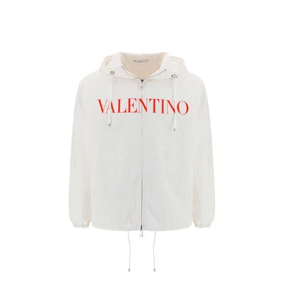 Shop Valentino Cotton Logo Jacket In White