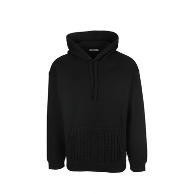 Shop Valentino Knitted Hooded Sweatshirt In Black