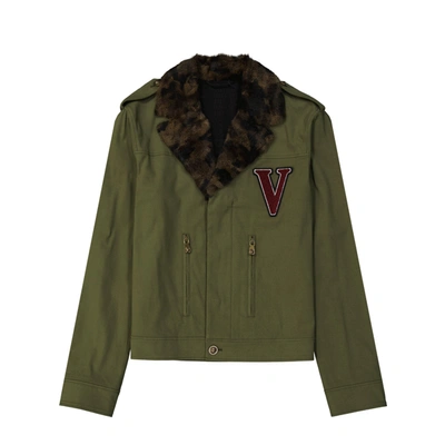 Shop Versus Versace  Denim Jacket In Green
