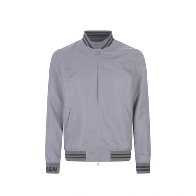 Shop Alexander Mcqueen Bomber Jacket In Gray