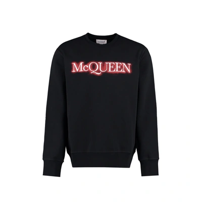 Alexander Mcqueen Spray Effect Logo Sweatshirt In Black