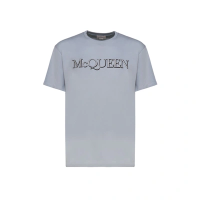 Shop Alexander Mcqueen Logo T-shirt In Gray