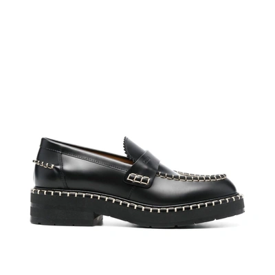 Shop Chloé Noua Leather Loafers In Black