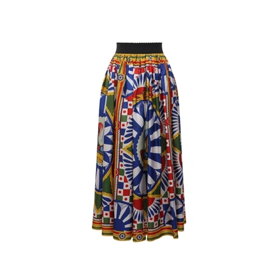 Shop Dolce & Gabbana Carretto Skirt In Blue