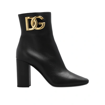 Shop Dolce & Gabbana Heeled Leather Boots In Black