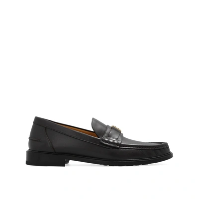 Shop Fendi Leather Loafers In Brown