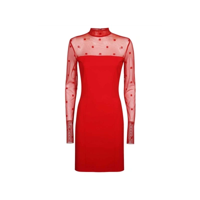 Shop Givenchy 4g Dress In Red