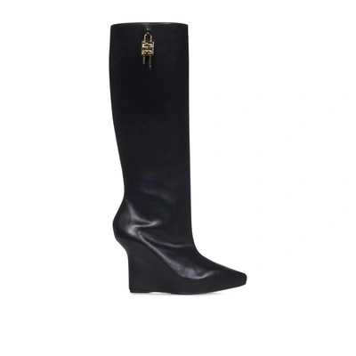 Shop Givenchy G-lock Leather Boots In Black