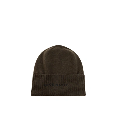 Shop Givenchy Wool Logo Hat In Green
