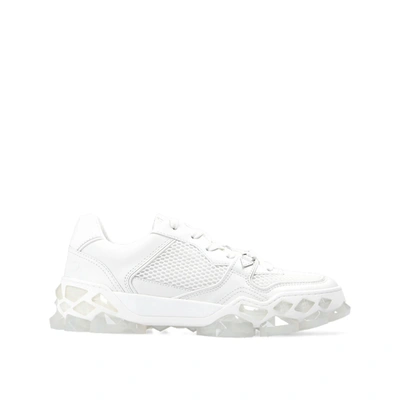 Shop Jimmy Choo Diamond Leather Sneakers In White