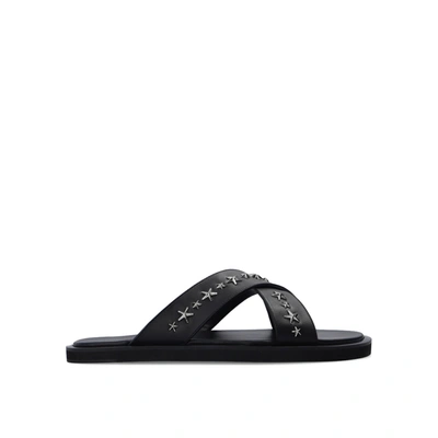 Shop Jimmy Choo Palmo Leather Sandals In Black