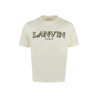 Shop Lanvin Cotton Logo T-shirt In White