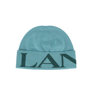 Lanvin Logo Knitted Hat In Green