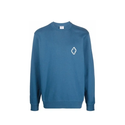 Marcelo Burlon County Of Milan Tempra Cross Crewneck Sweatshirt In Blue