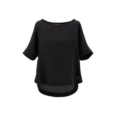 Shop Max Mara Egeo Silk T-shirt In Black
