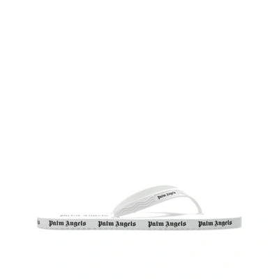 Shop Palm Angels Flip Flop Slides In White