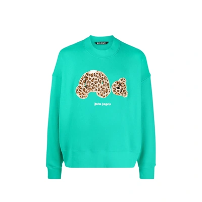 Shop Palm Angels Leopard Bear Sweatshirt In Green