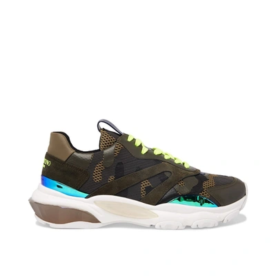 Shop Valentino Bounce Sneakers In Green