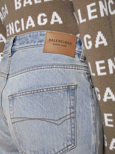 Shop Balenciaga Jeans In Light Indigo/madder