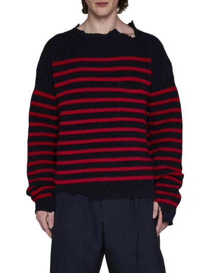 Shop Marni Sweaters In Blu Marine
