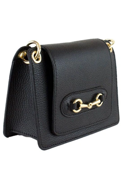 Shop Persaman New York Horsebit Leather Crossbody Bag In Black