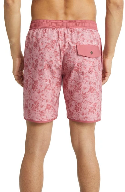 Travis Mathew Sea Of Flames Swim Trunks In Heather Earth Red