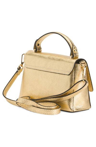 Shop Persaman New York Leather Satchel Bag In Gold