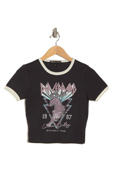 Shop Vinyl Icons Def Leppard Graphic Ringer T-shirt In Black