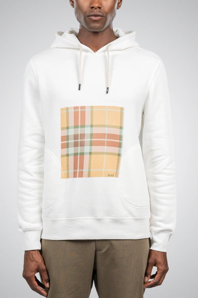 Shop D.rt Square Plaid Hoodie In White