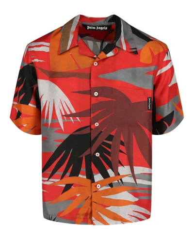 Shop Palm Angels Hawaiian Bowling Shirt In Multi