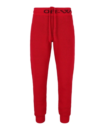 Shop Off-white Slouch Knit Pants In Red