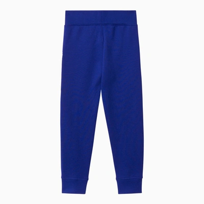 Shop Burberry Electric Blue Cotton Jogging Trousers