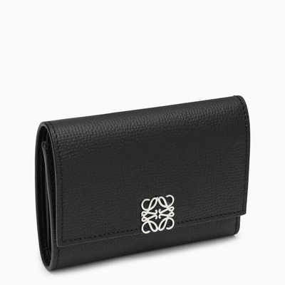 Shop Loewe Black Wallet In Grained Leather