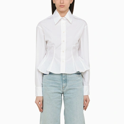 Shop Stella Mccartney | White Poplin Shirt With Ruffles