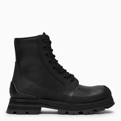 Shop Alexander Mcqueen Wander Black Leather Boot