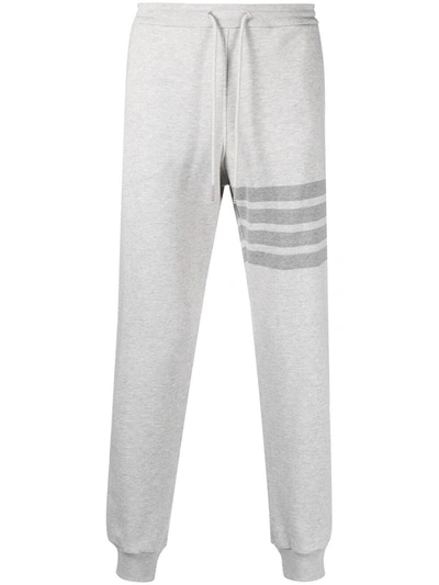 Shop Thom Browne Sweatpants In Classic Loopback With Engineered 4 Bar Stripe Clothing In Grey