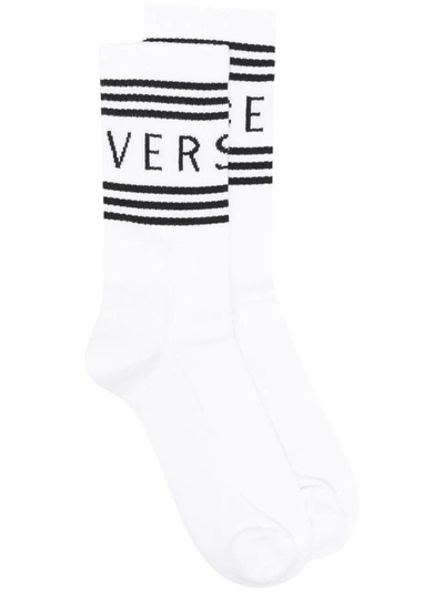 Shop Versace Socks In White