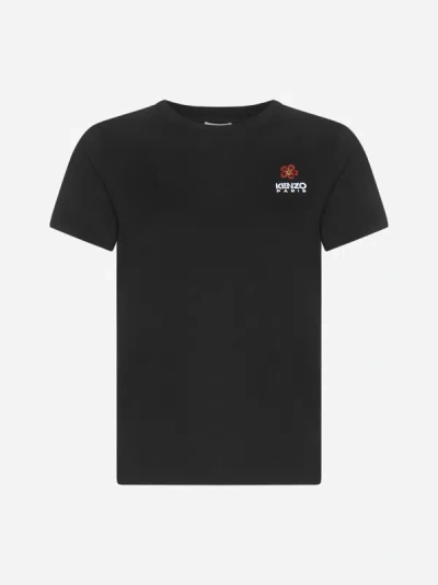 Shop Kenzo Logo Cotton T-shirt In Black