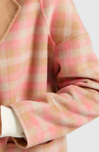 Belle & Bloom Publisher Plaid Double Breasted Wool Blend Coat In Iced Vovo
