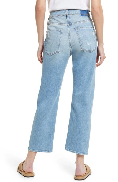 Shop Mother The Ditcher Crop Straight Leg Jeans In Resting Beach Face
