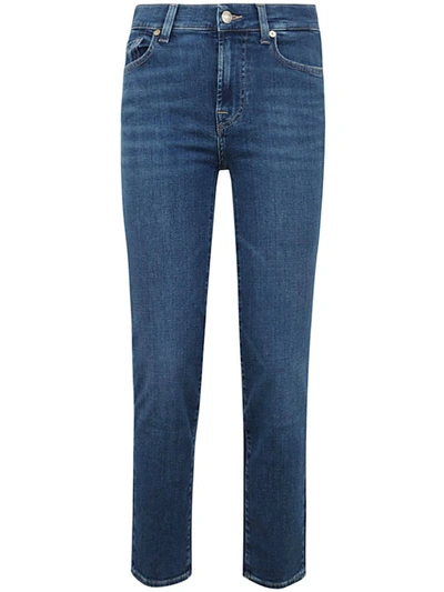 Shop 7 For All Mankind The Straight Crop Slim Illusion Saturday Clothing In Blue