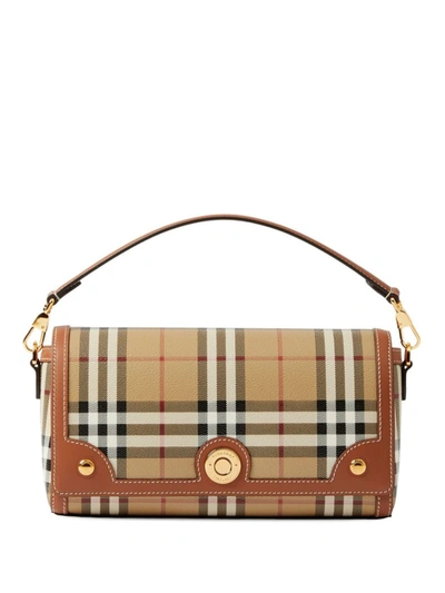 Shop Burberry Note Small Crossbody Bag In Leather Brown